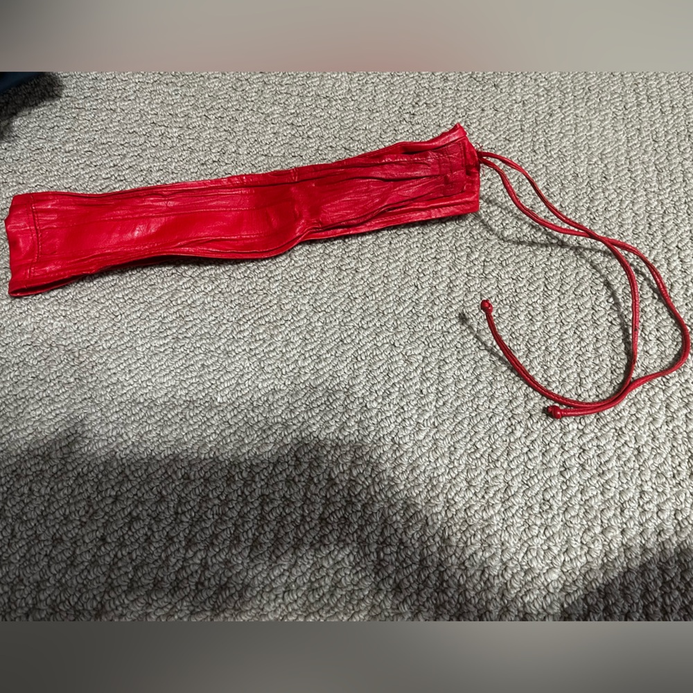 Vintage Red Leather Belt
